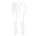 Fork and spoonn line drawing, vector Royalty Free Stock Photo