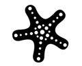 The silhouette of a star. Black Starfish vector silhouette of a sea animal for pictogram or logo.