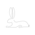 Easter animal bunny rabbit line drawing. Vector