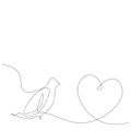 Bird love. Heart animal background, vector