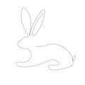 Easter bunny continuous linr drawing. Vector