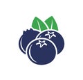 Blueberry logo. Isolated blueberry on white background