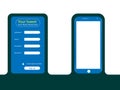 Vector Signup and Sign in Form Page Icon with Mobile phone