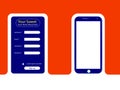 Vector Signup and Sign in Form Page Icon with Mobile phone