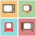 Vector retro television seamless pattern Royalty Free Stock Photo