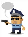 Artoon character policeman with a gun Royalty Free Stock Photo
