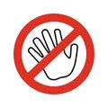 Vector Do not touch hand icon sign Royalty Free Stock Photo