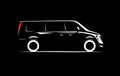 Simple silhouette contour minibus