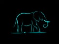 Simple silhouette contour elephant animal
