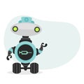 Vector healthcare robot character showing sign