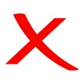 Check mark icon . red cross flat simbol x. delete icon vector illustration. eps 10