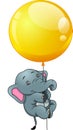 Cute elephant hanging on a balloon Royalty Free Stock Photo