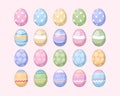 Easter eggs illustrations set.