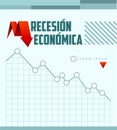 Recesion Economica, Economic Recession Spanish text vector design. Royalty Free Stock Photo