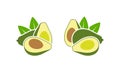 Avocado logo. Isolated avocado on white background