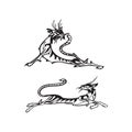 Vector silhouettes cats Royalty Free Stock Photo