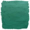 Green square spot of paint. Texture of oil paint isolated on a white background