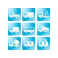 Trucks icons set. Vector silhouettes of vehicles