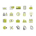Business and finance web icon set. web icon set. Green icons collection. Simple vector illustration Royalty Free Stock Photo