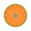 Papaya slice concept, Printable clock face template isolated on white background.