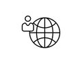 Globe symbol. Planet Earth or internet browser sign. Outline modern design element. Simple black flat vector icon with. Royalty Free Stock Photo