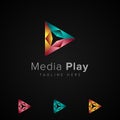 Vector play logo. Video application icon design template. Royalty Free Stock Photo