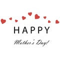 Happy mothers day greetings card with hearts, vector Royalty Free Stock Photo