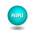 PEOPLE on blue circle isolated vector icons on white background.