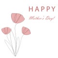 Mother`s day card with flower tulip design. Vector