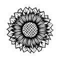 Abstract sunflower tribal ethnic tattoo vector illustration, coloring book page design, shirt or product gothic print