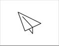 Paper airplane thin line icon vector image Royalty Free Stock Photo