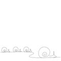 Snails animal family line drawing. Vector