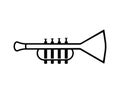 Trumpet and horn musical instruments icon on white background - Vector Royalty Free Stock Photo