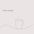 Cup of coffee good morning card, vector