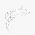 Lizards family on white background vector