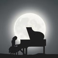 A Pianist, Under The Moonlight