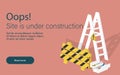 404 site page is not found concept. Error failure landing page for website error/website is under construction. Construction site Royalty Free Stock Photo