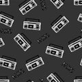 Pattern for boys with tape recorders. Royalty Free Stock Photo