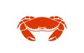 Crab logo. Isolated crab on white background