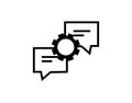 Chat Icon. Speech Bubble Sign. Conversation, Communications Symbol. Settings Icon - Vector Royalty Free Stock Photo