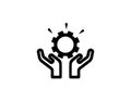 Hand holding gear , engineer symbol