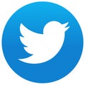 Rounded twitter icon in white background