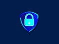 Shield Security Lock Icon - Vector Safe Security Symbol icon for web Royalty Free Stock Photo