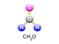 Vector flat design of Formaldehyde Molecular FormulaÃ¢â¬Å½ Ã¢â¬Å½CH2O Royalty Free Stock Photo