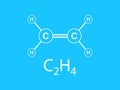 Vector flat design of Ethylene Chemical Compound Formula C2H4 Royalty Free Stock Photo