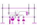 Vector flat design of chemistry lab experiments for Education Royalty Free Stock Photo