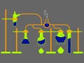 Vector flat design of chemistry lab experiments for Education Royalty Free Stock Photo