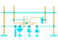 Vector flat design of chemistry lab experiments for Education Royalty Free Stock Photo