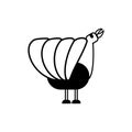 Capercaillie icon, B&W vector illustration. Royalty Free Stock Photo