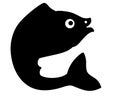 Silhouette of fish. Gracefully curved fish black silhouette for logo or icon for pet shop, seafood or other marine-related. Pictog